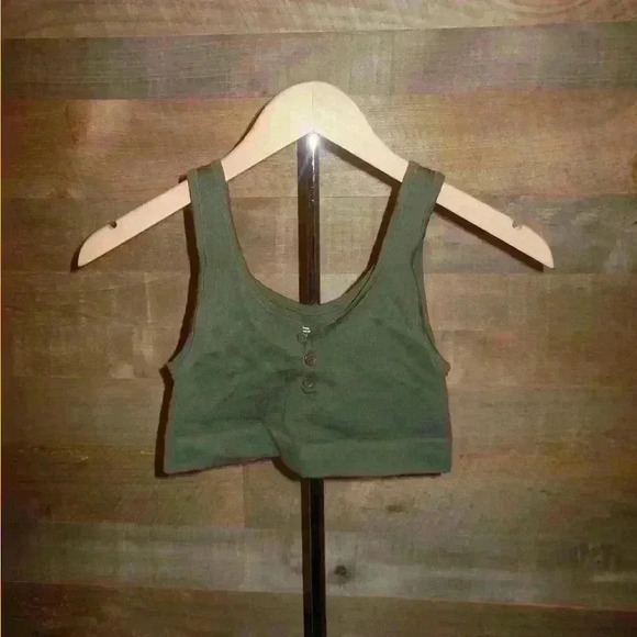 Urban Outfitters Out From Under army green crop top - M/L - Picture 1 of 2